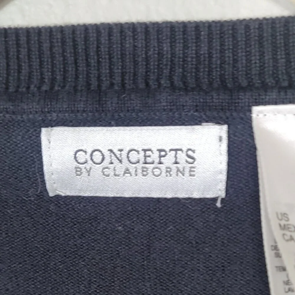 Vintage Mens Argle Crewneck Sweater Size L Cotton Blue Green Preppy Academia Y2K